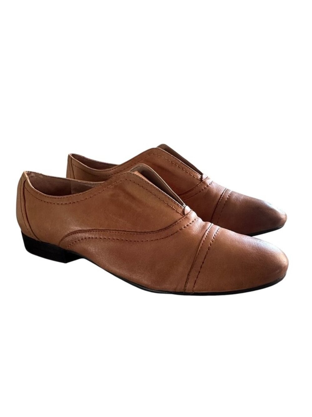 Franco Sarto Andes Leather Slip On Oxford Loafer Tan 8M The Artists Collection